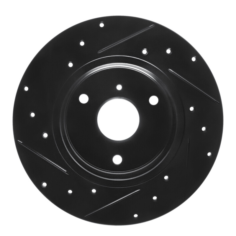Smart Fortwo Brake Rotor (1) - Front Right - R1 Concepts - Drilled & Slotted - Black - `05-`16